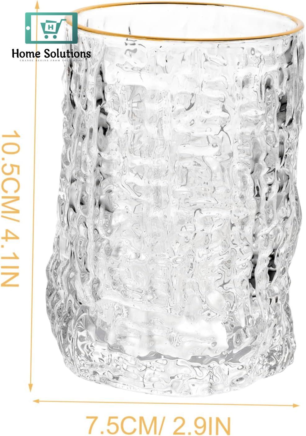 6-Piece Crystal Clear Drink Glass Set | Ice Texture Design - 300ml