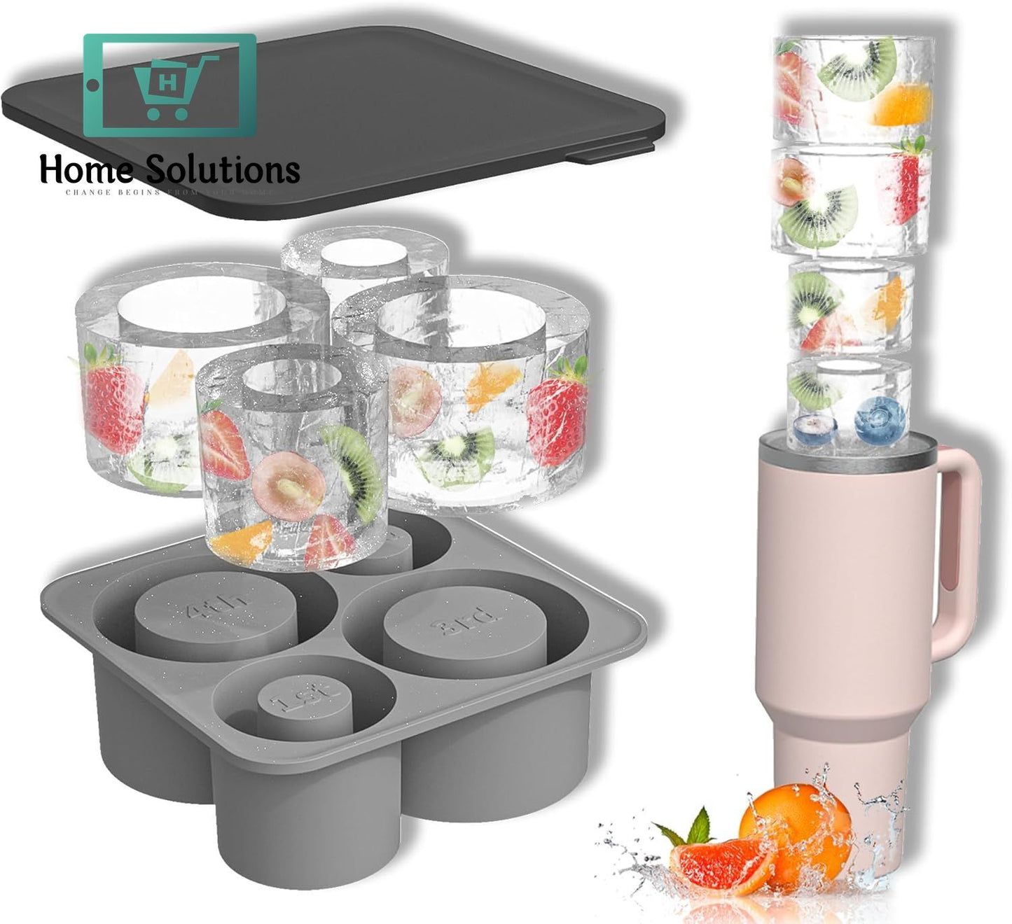 Silicone Ice Cube Tray with Lid – Easy Release & Premium Silicone Tray