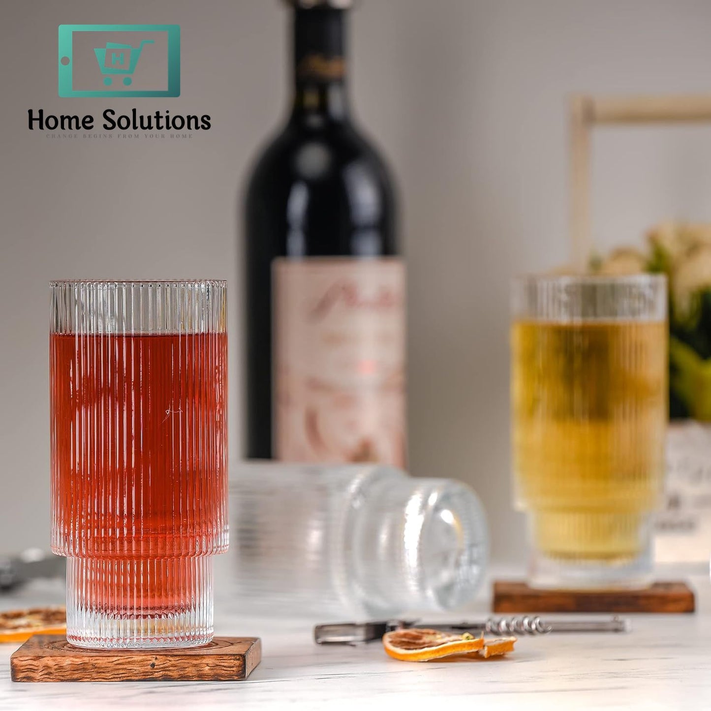 Ripple-Cut Negroni Crystal Glass Set – 400ml (6-Piece)