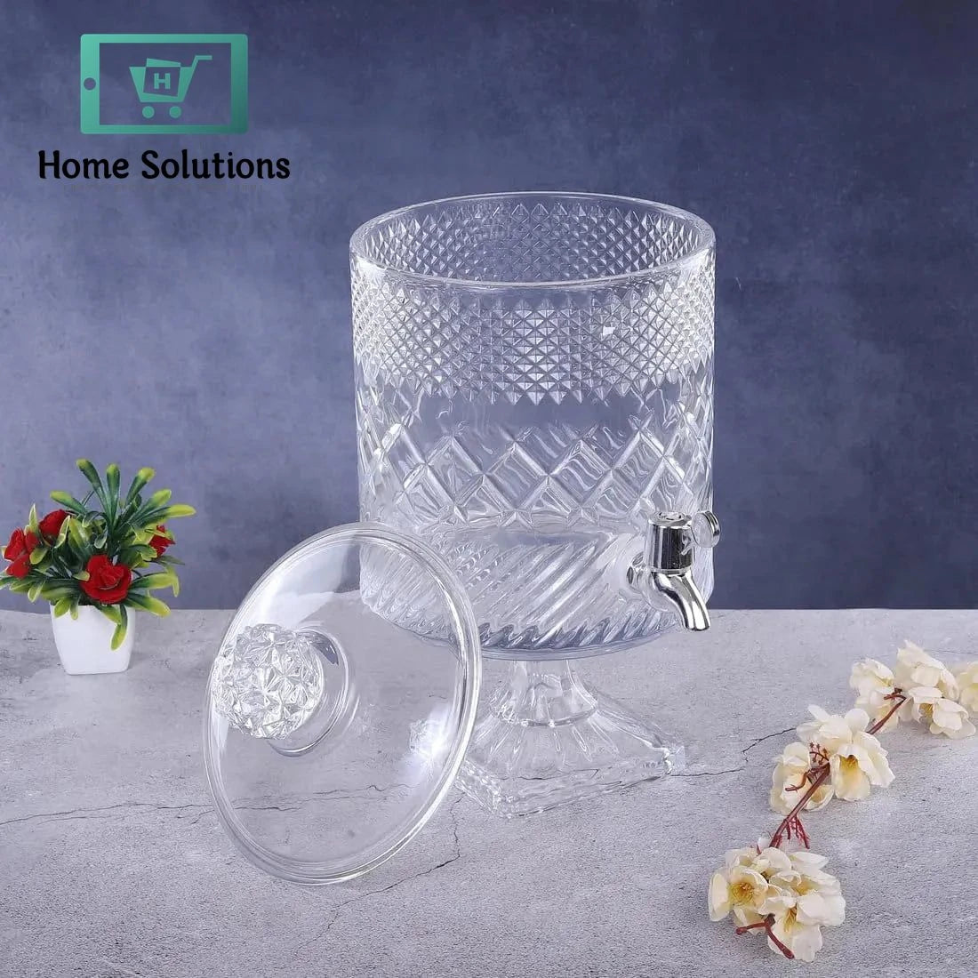 Glass Juice Dispenser with Stand & Glass Lid 4.5-Liter