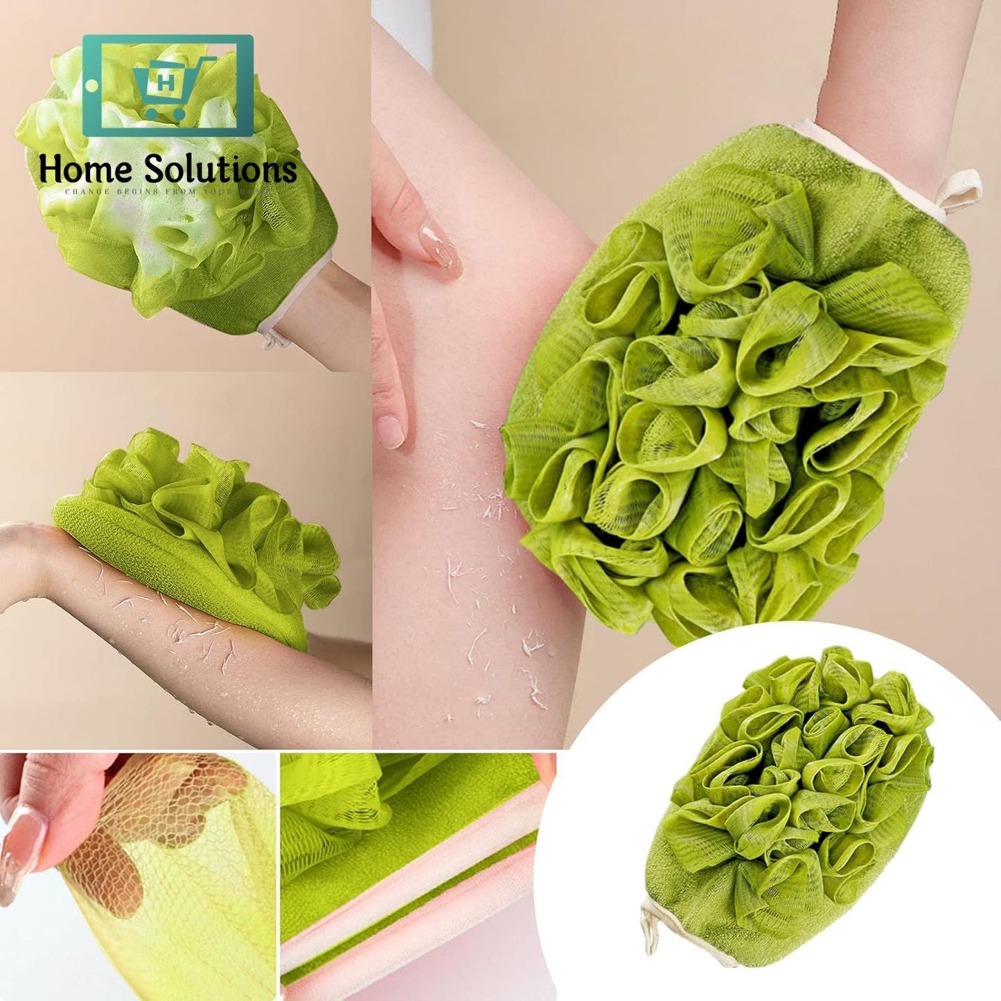 Floral Exfoliating Bath Glove – Soft & Deep Cleansing Body Scrubber
