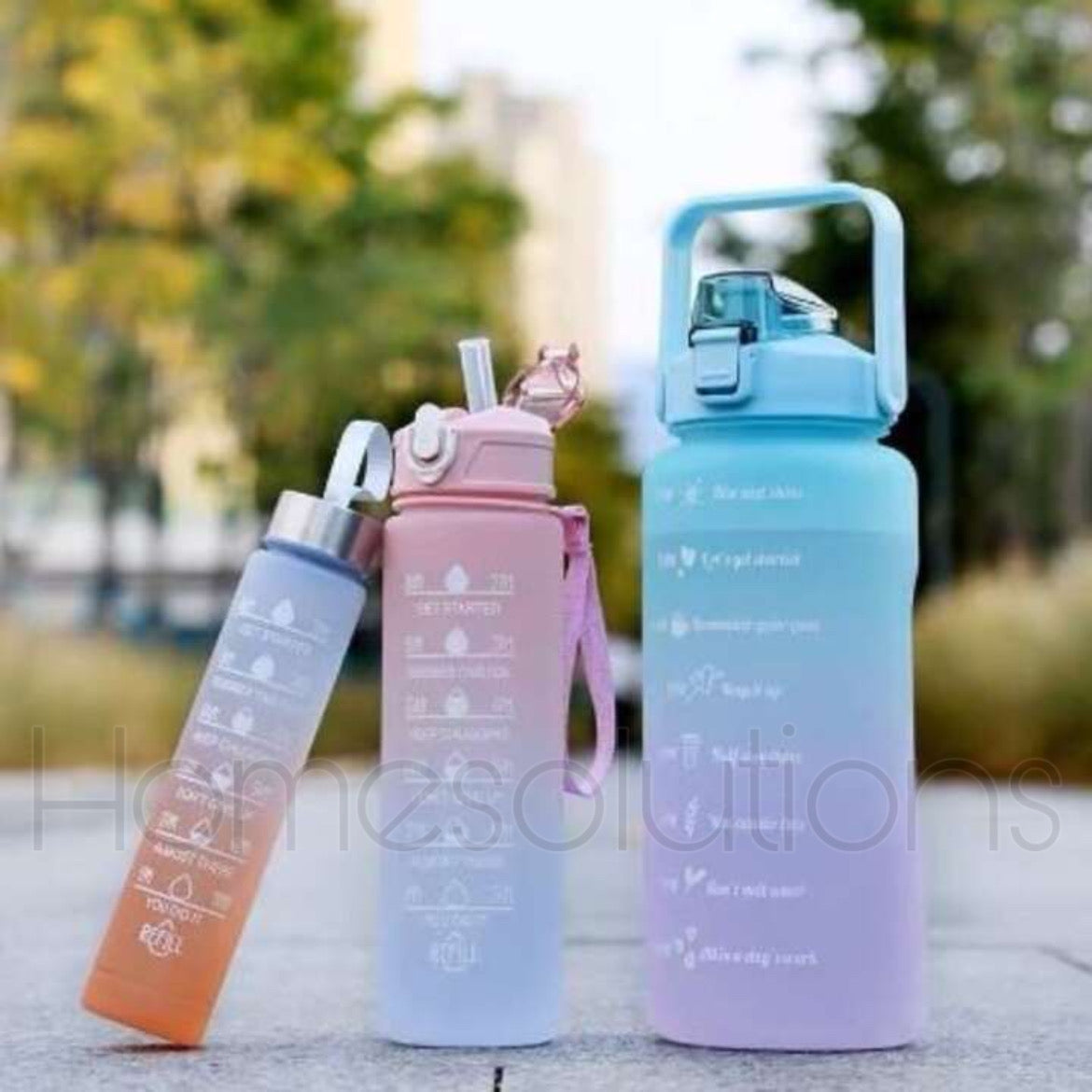 Neon Color Acrylic Water Bottle Set of 3