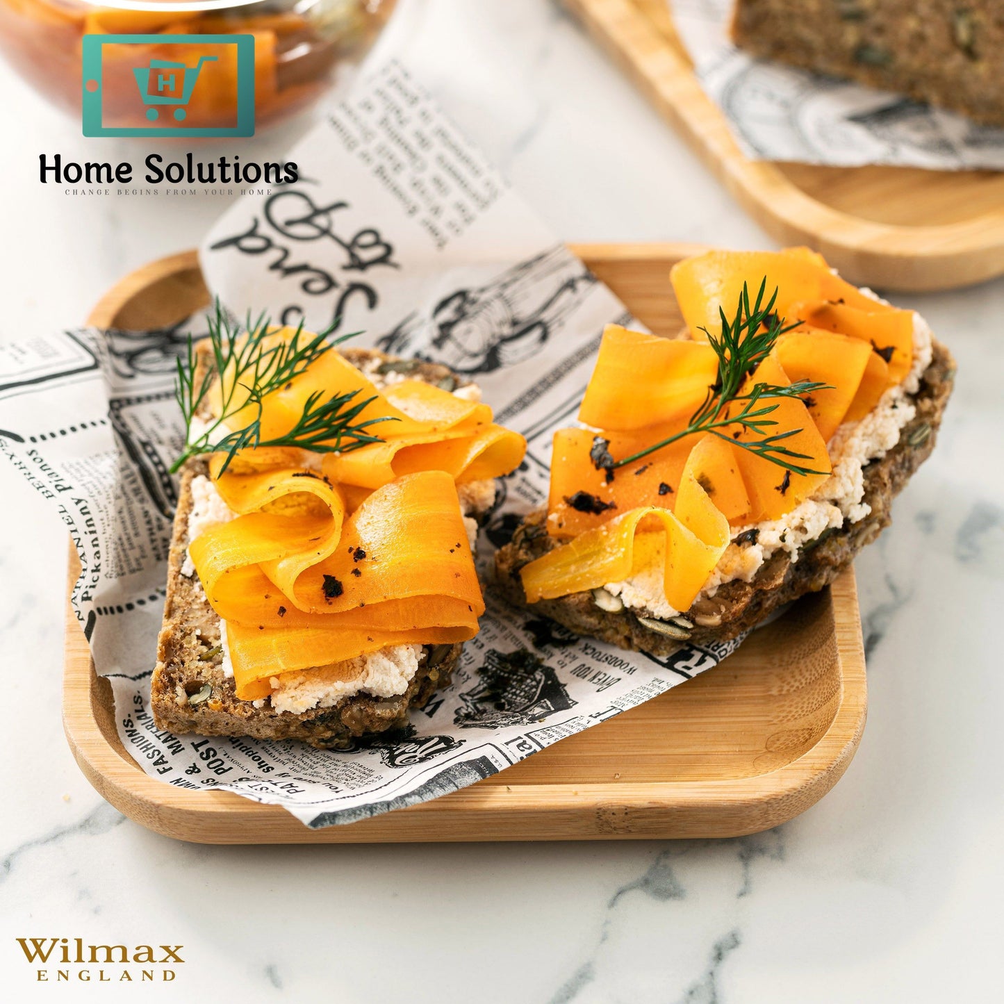 Wilmax England Natural Bamboo Plate – 7 x 7 Inch Eco-Friendly Serveware
