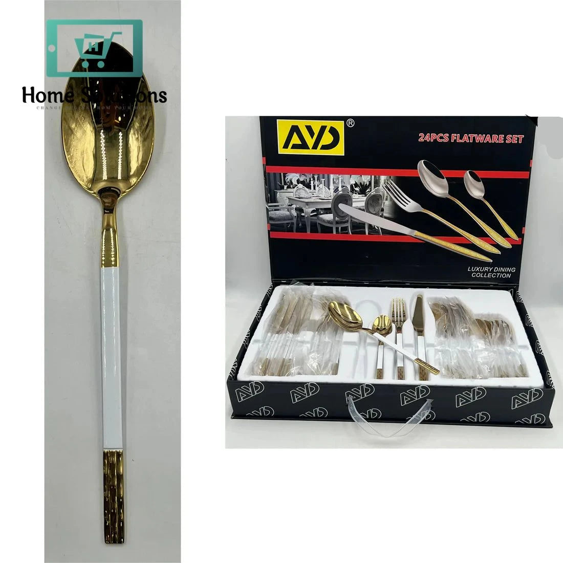 Premium Stainless Steel Cutlery Set for 6 Persons – 24 PCS with Box