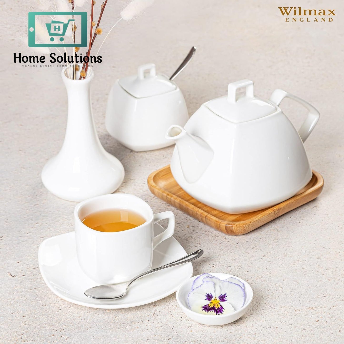Wilmax England Fine Porcelain Tea Cup & Saucer Set – 200 ml