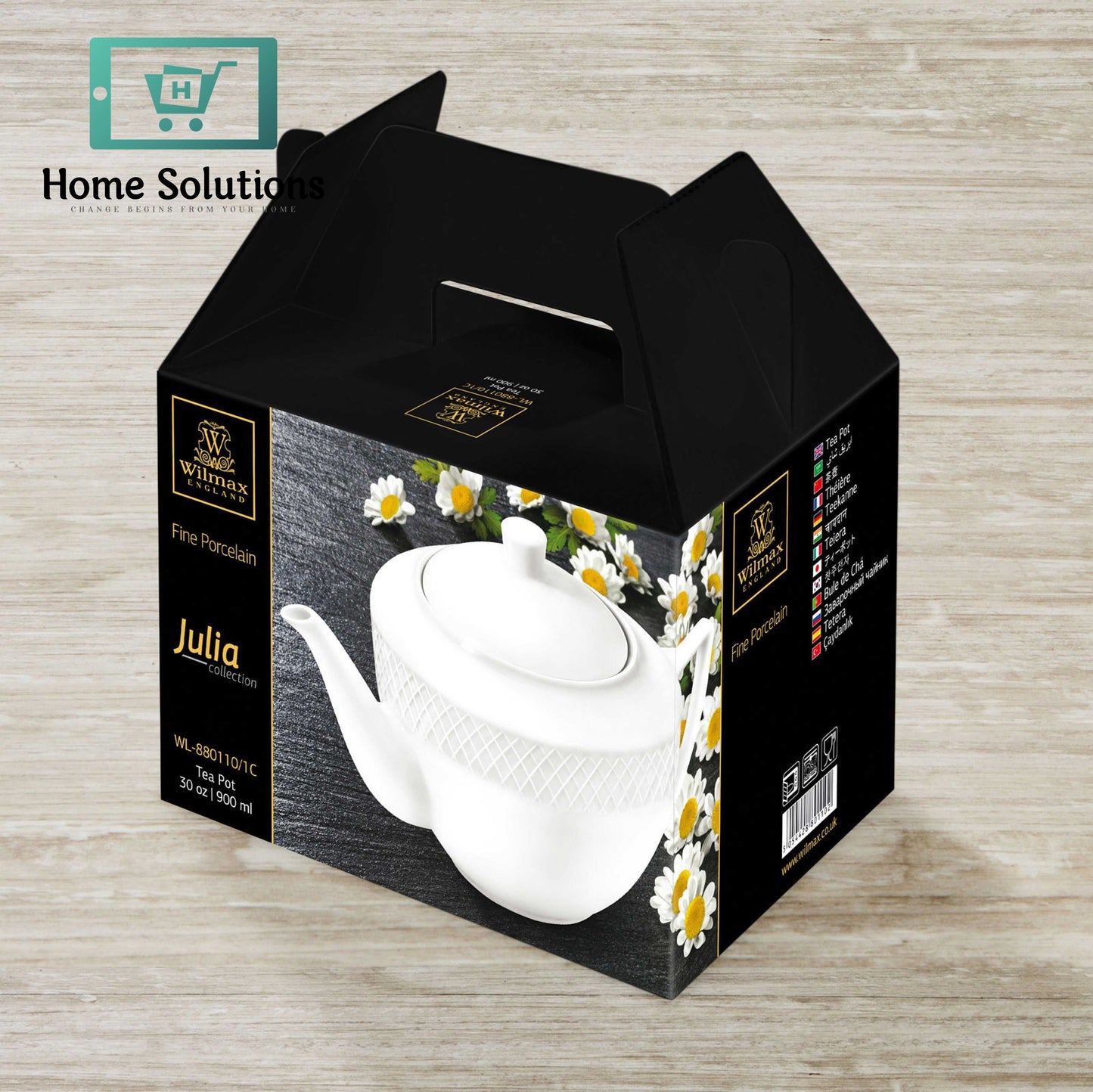 Wilmax England JULIA Classic Porcelain Teapot – 900 ml White