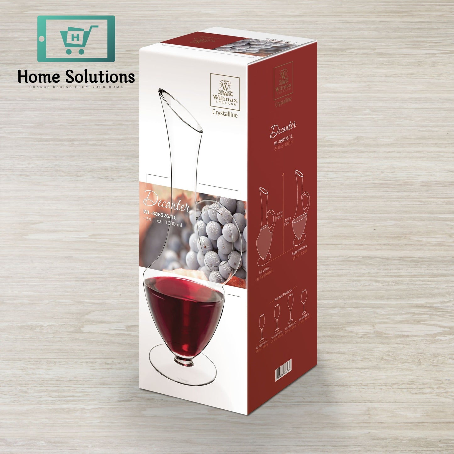 Wilmax England Decanter Crystalline - 1000ml