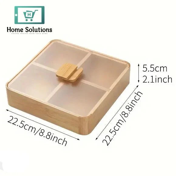 Natural Bamboo Dry Fruit Platter – Elegant Serving Tray for Snacks & Nuts