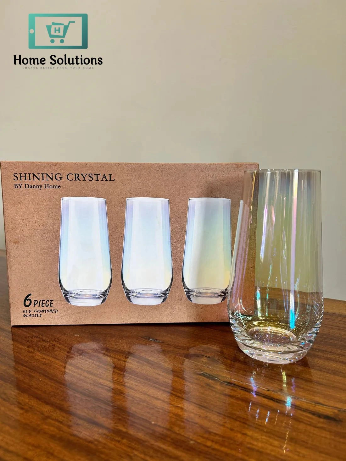 Danny Home Vibrant Rainbow Glass Set 6Pcs (550ml)