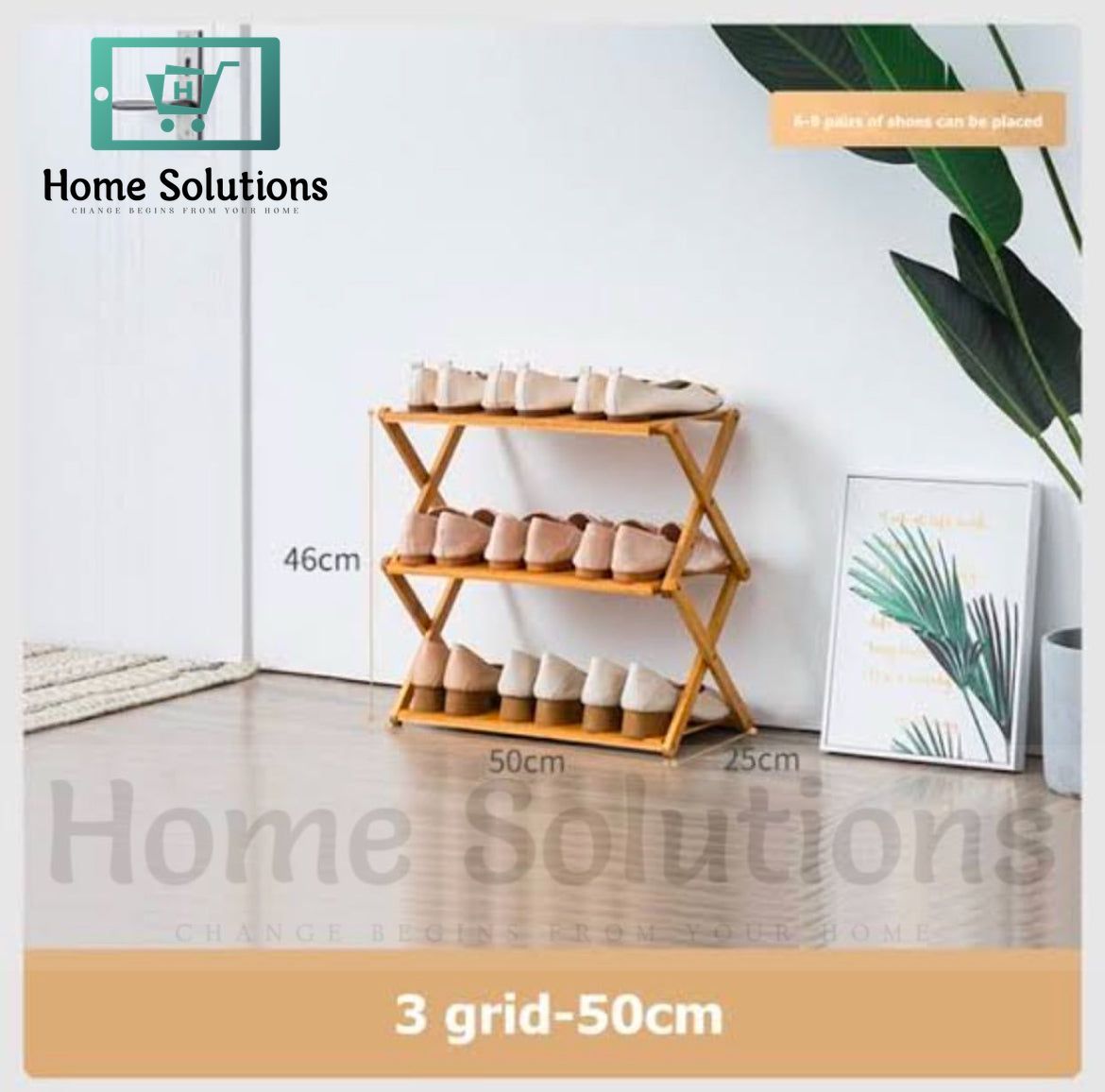 Wooden Foldable Shoe rack - 3 Layer