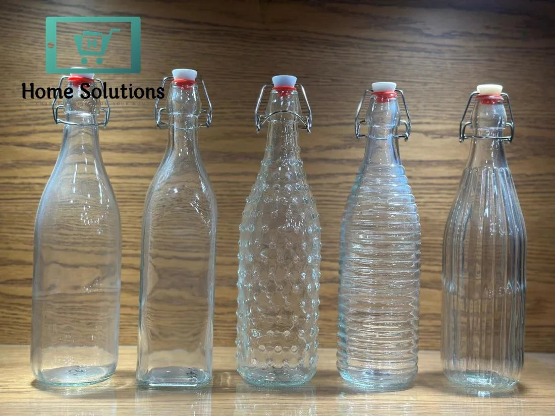 Transparent Grip Glass Bottle – Durable & Reusable - 1000ml