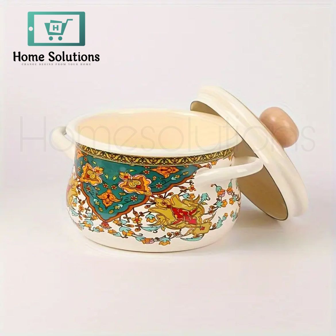 Vintage Enamel Stew Ceramic (tamchini) Pot