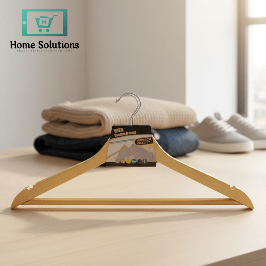 Premium Wooden Clothes Hangers - 6-Pack