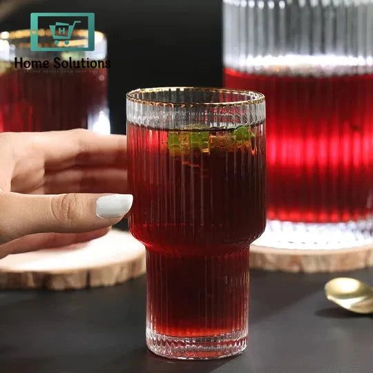 Ripple-Cut Negroni Crystal Glass Set – 400ml (6-Piece)