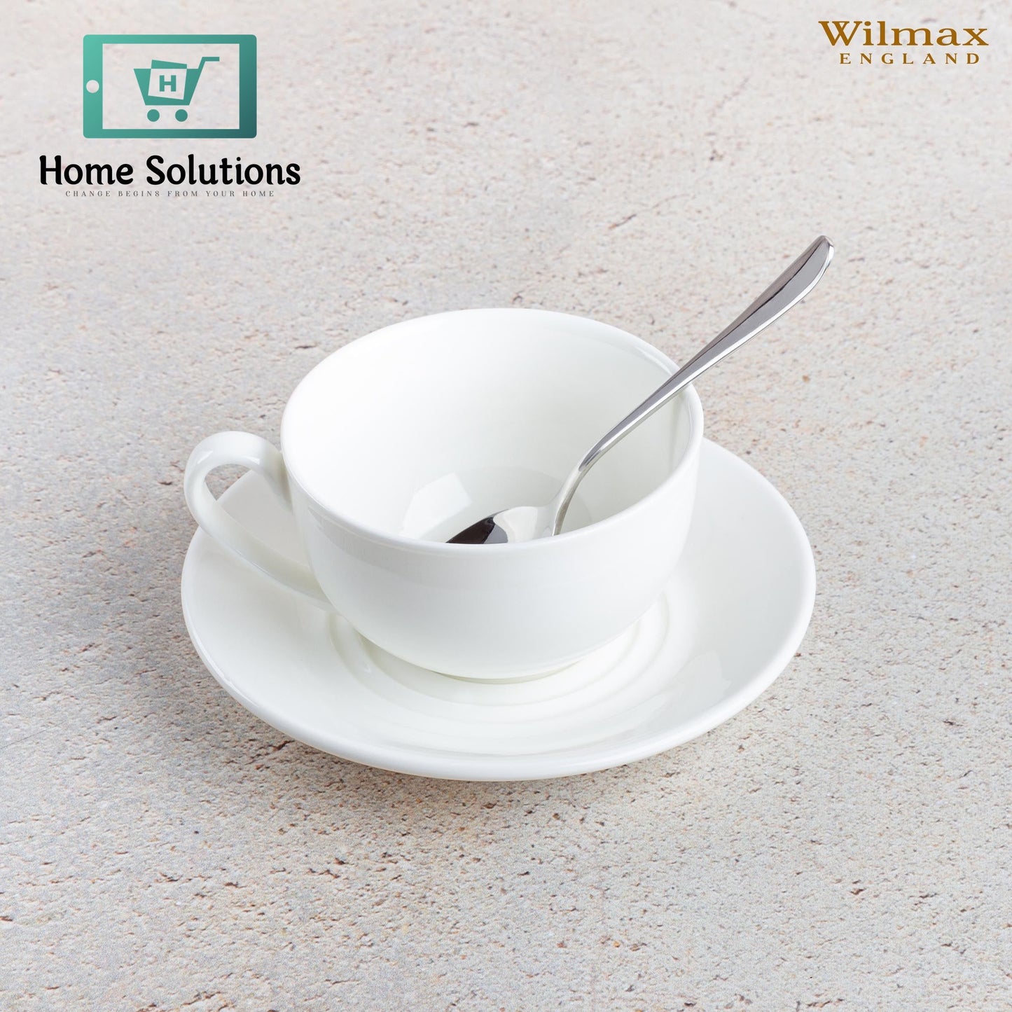 Wilmax England Fine Porcelain Tea Cup & Saucer Set – 250 ml