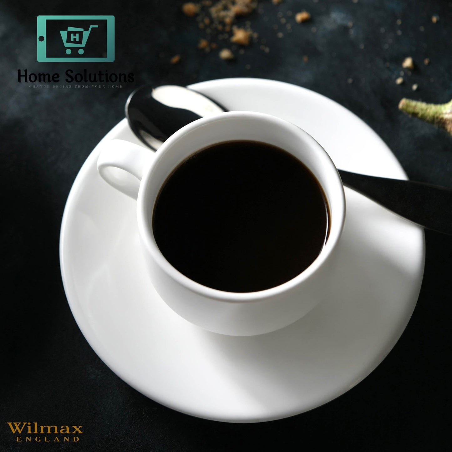 Wilmax England Fine Porcelain Coffee Cup & Saucer Set – 140 ml