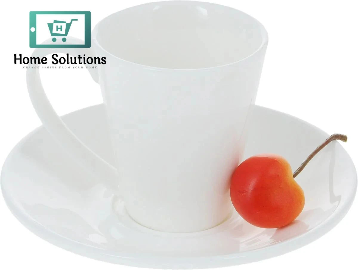 Wilmax England Fine Porcelain Coffee Cup & Saucer Set – 110 ml