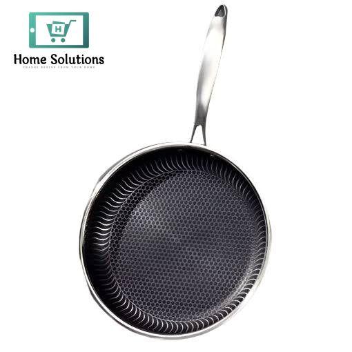 Stainless Steel Honey-Comb Laser Coated Frying Pan With Heavy Base