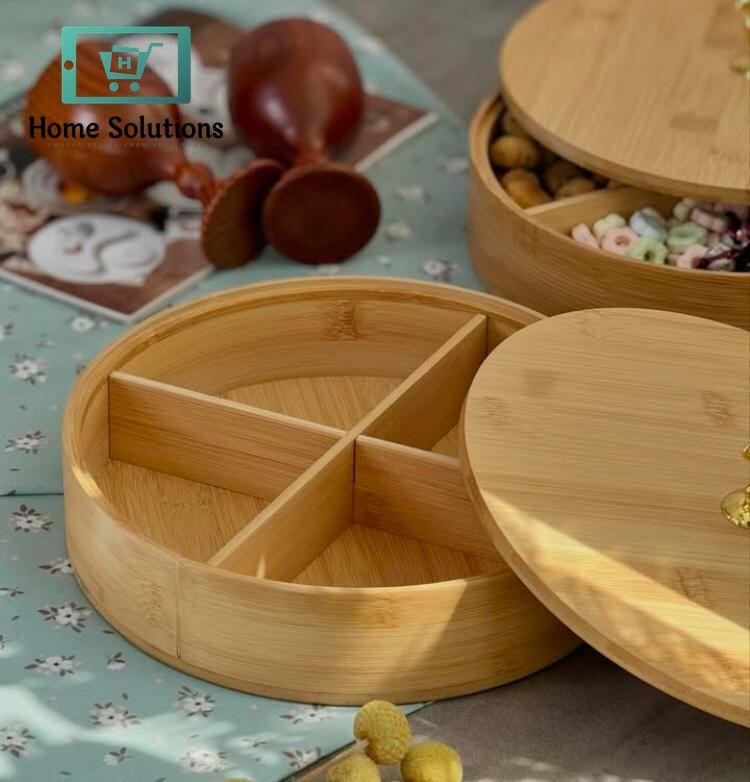 Luxury Bamboo Dry Fruit & Snack Gift Box – Multipurpose Serving & Storage