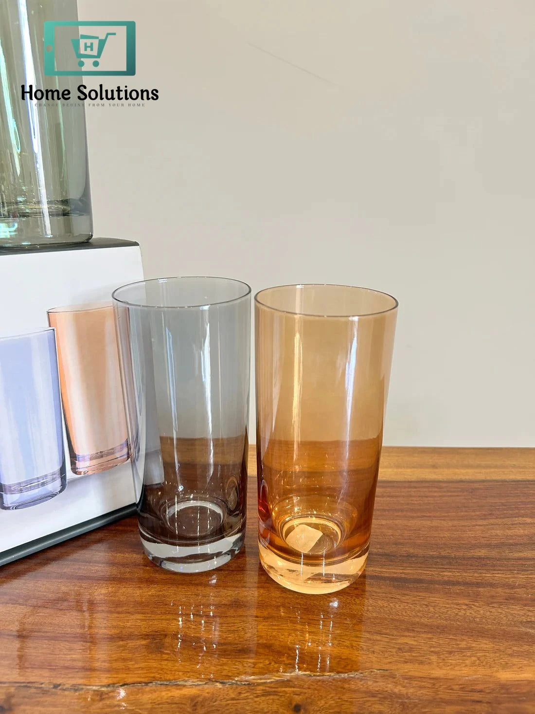 Danny Home Premium Multicolour Glass Set 4Pcs (470ml)