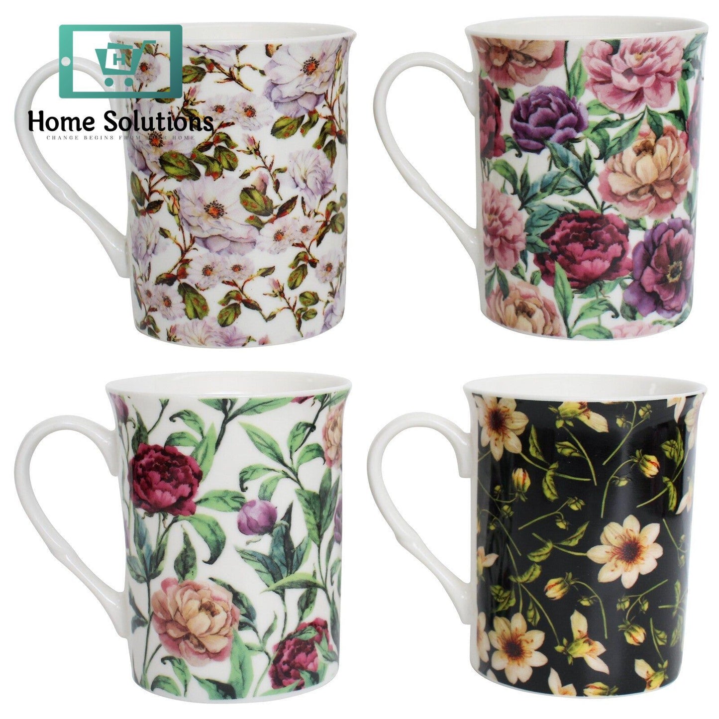 Floral Ceramic Coffee Cup – Elegant Printed Mug for Tea & Coffee