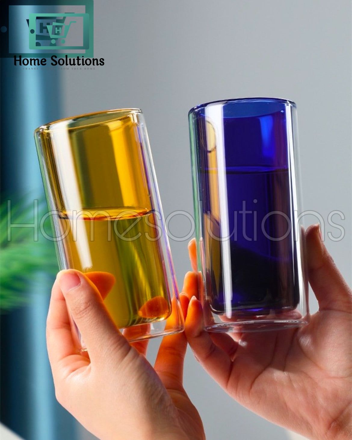 Colorful Double Wall Cylindrical Glass - 400ml