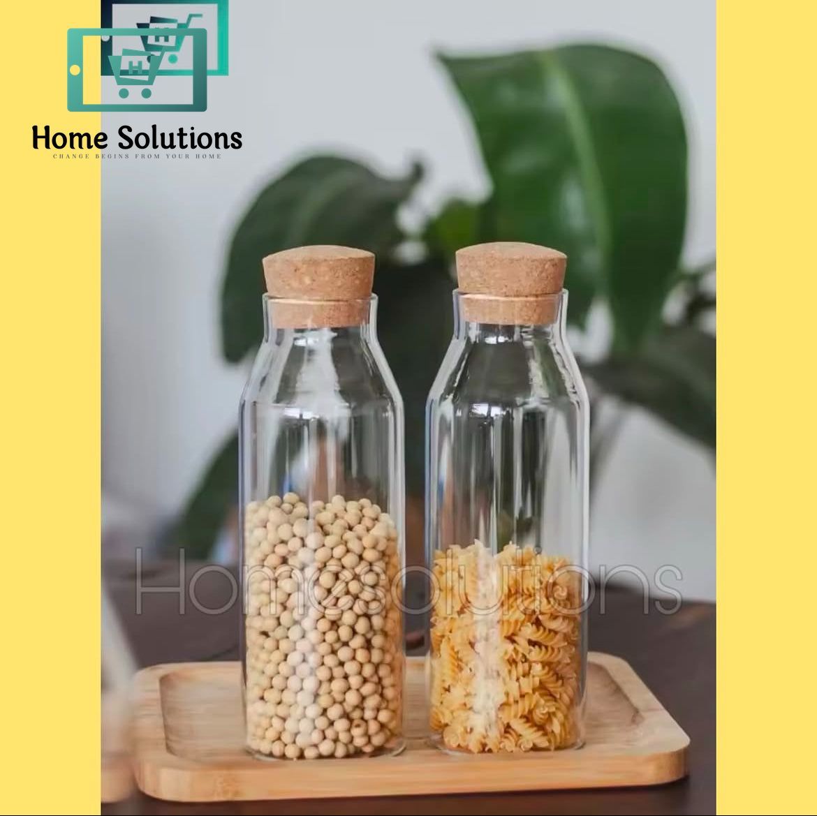 Cork Lid Glass Jar/Bottle - 1200ml
