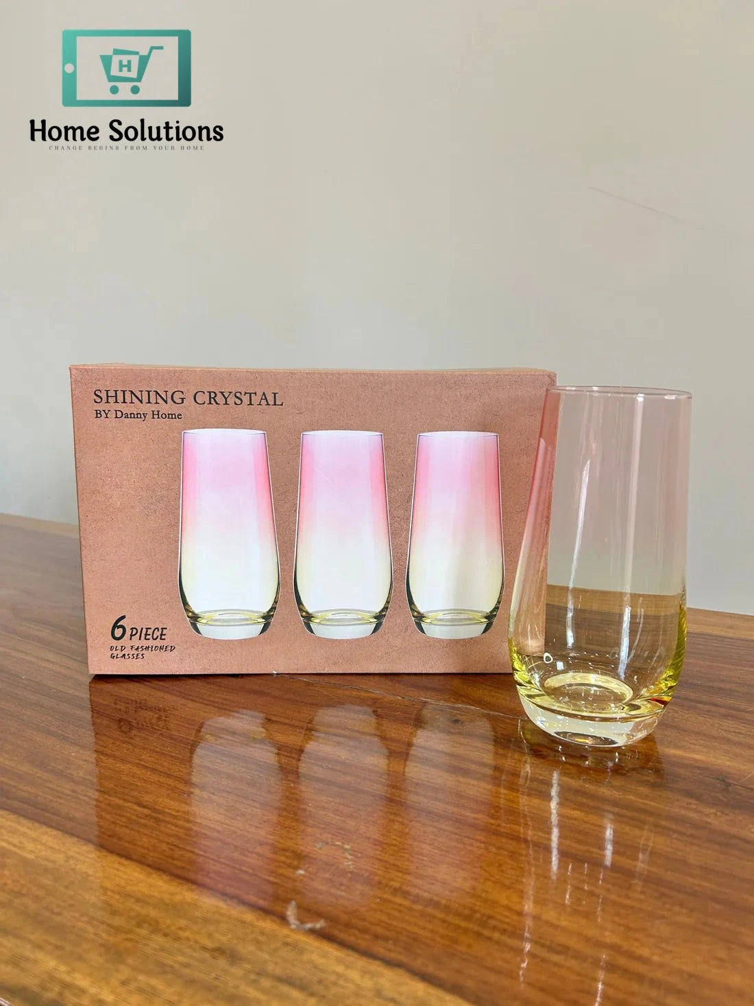Danny Home Crystal Shine Glass Set – 6 Pieces | 550ml