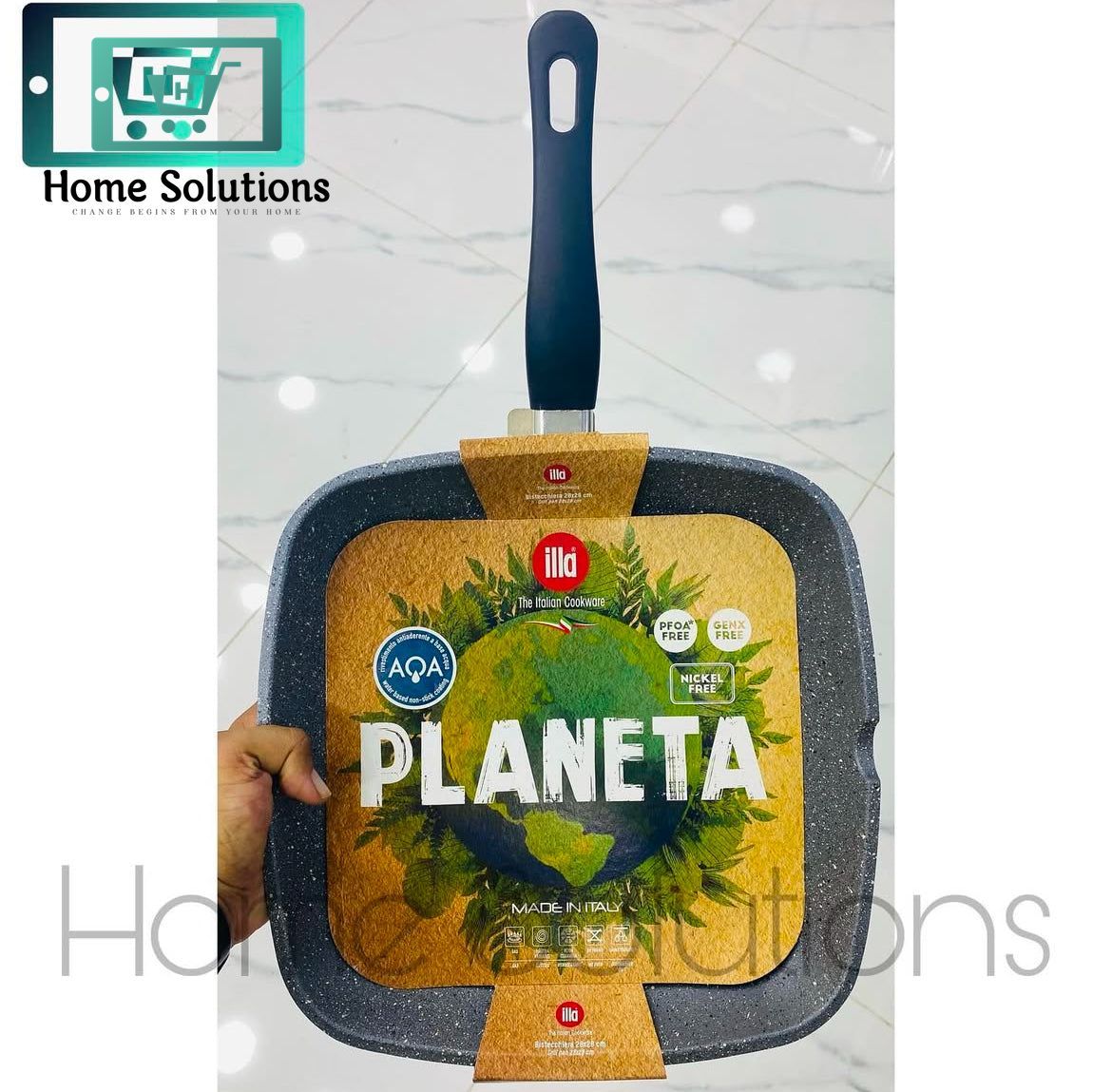 ILLA PLANETA Granite Grill Pan - 28cm - ITALY Made