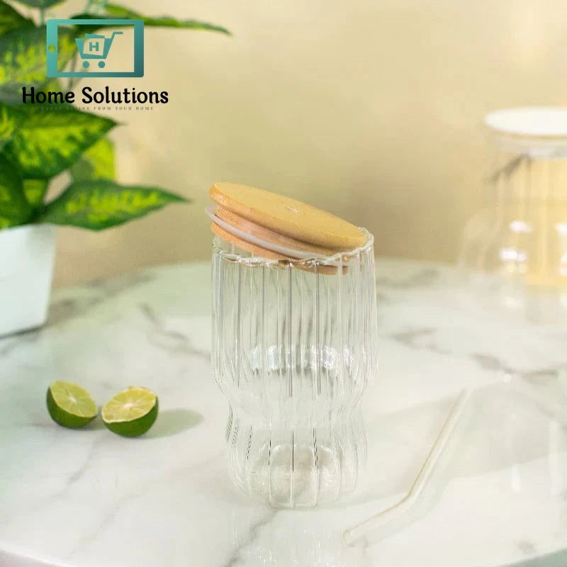 Straw Glass With Lid