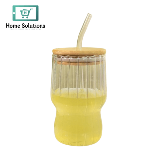 Straw Glass With Lid