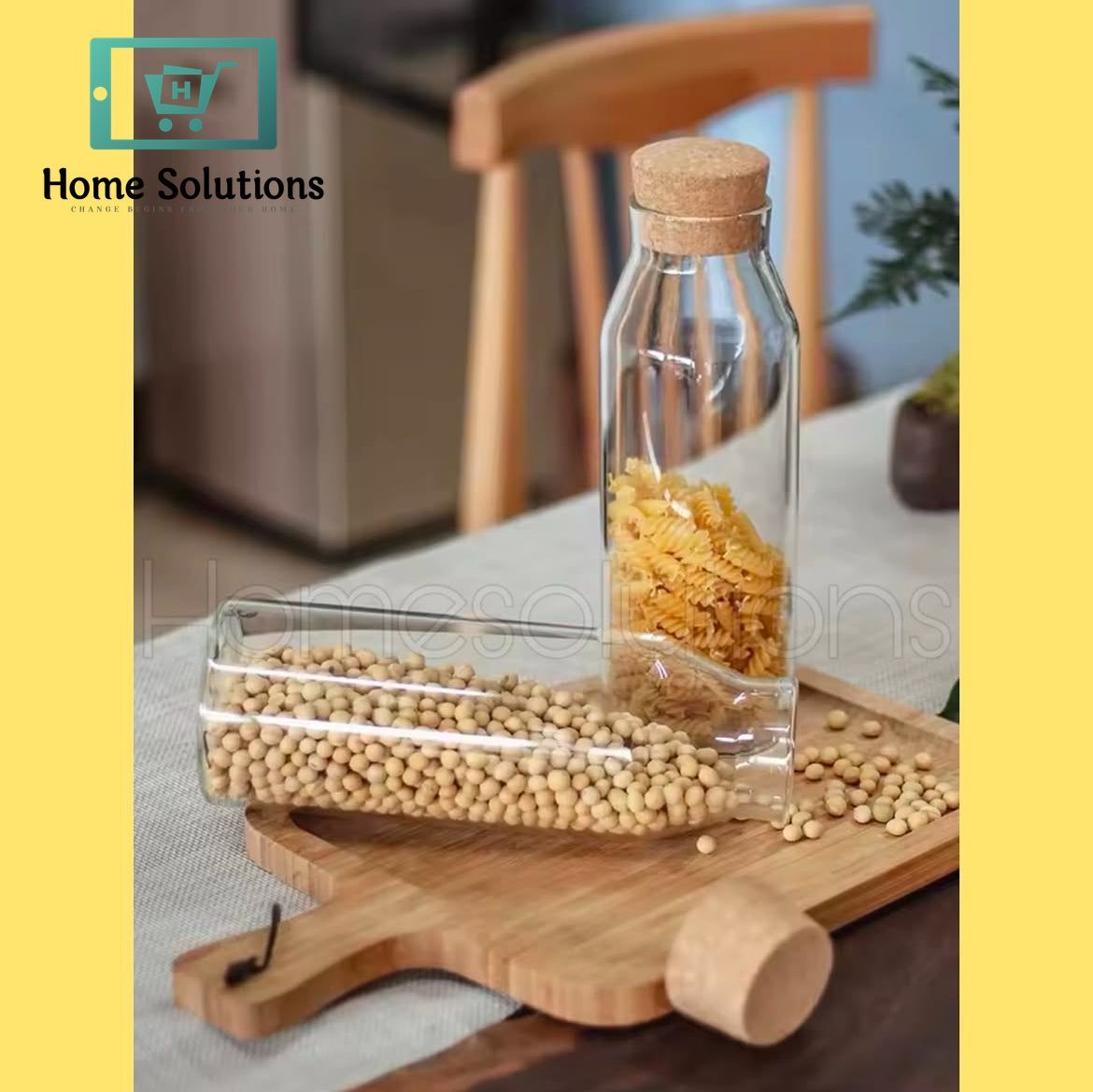 Cork Lid Glass Jar/Bottle - 1200ml