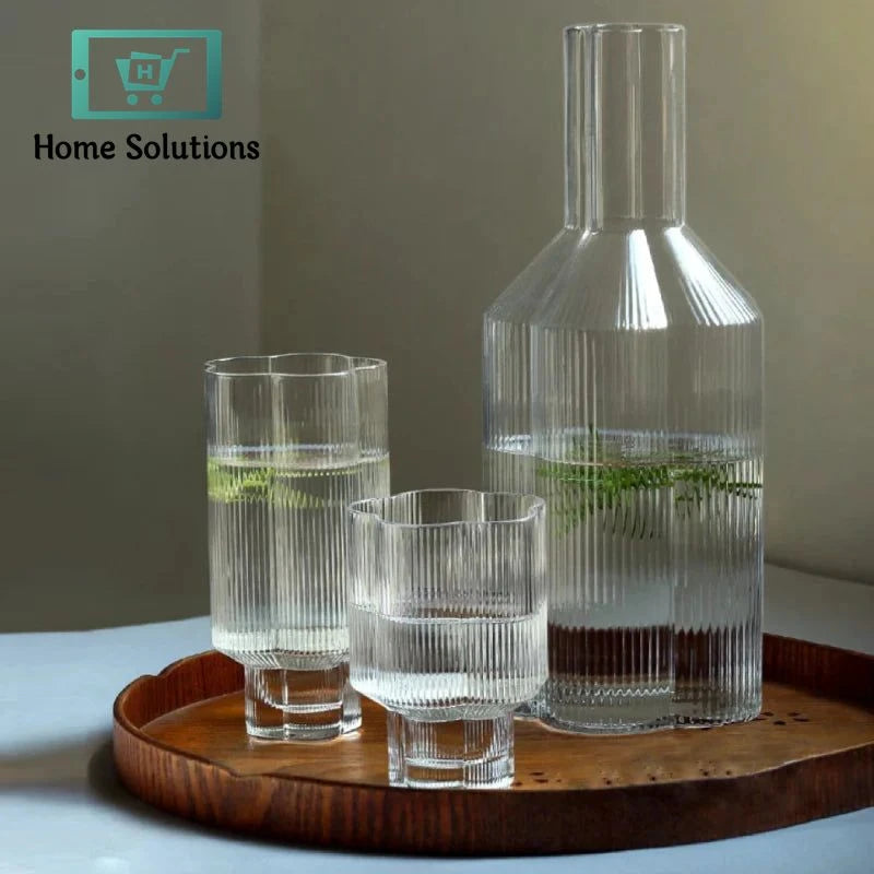 Flower Inspired Bedside Glass Carafe | Elegant Water Server – 1500ml