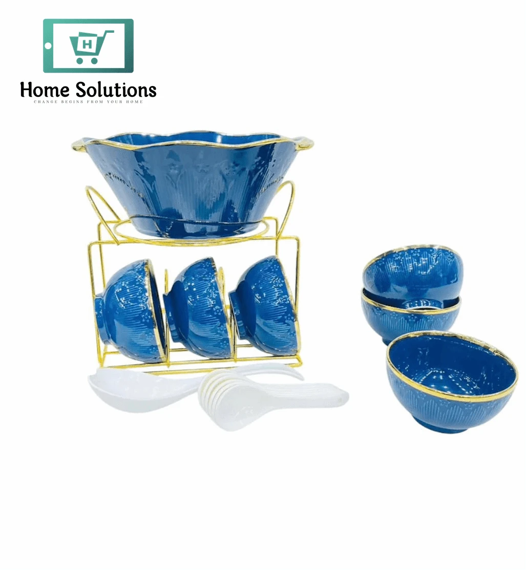 Soup Set 15-Piece – Elegant Tableware for Serving Soups & Starters (Blue)