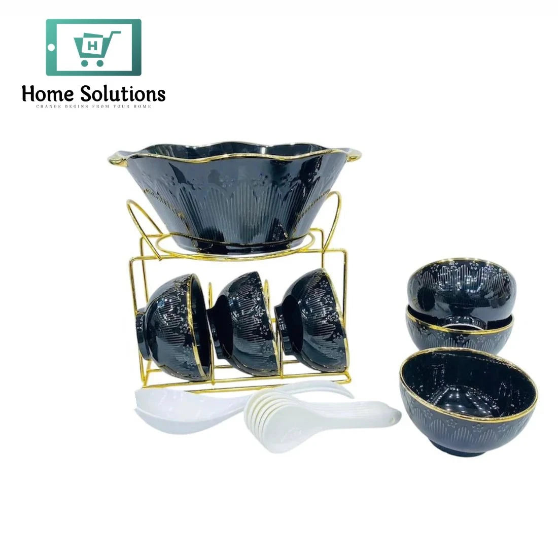 Soup Set 15-Piece – Elegant Tableware for Serving Soups & Starters (Black)