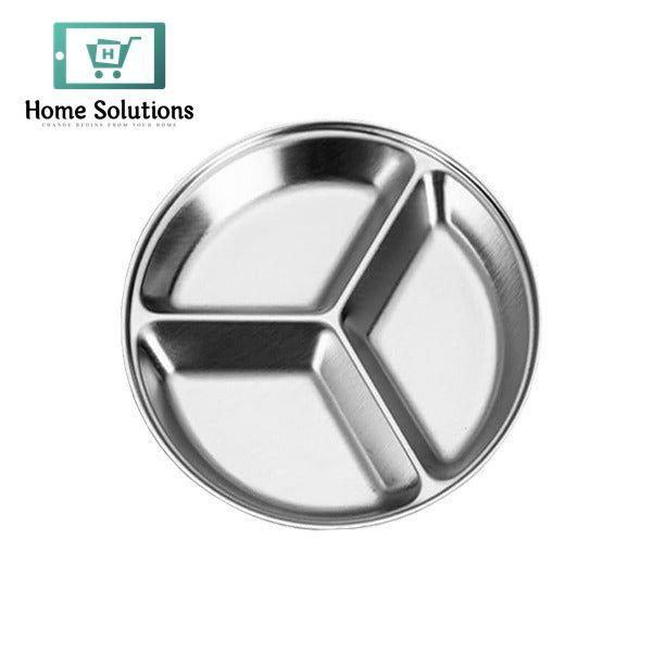 Stainless Steel Sauce Plate – 3 Partition 14cm Silver Finish