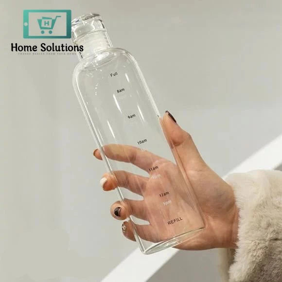 Clear Glass Water Bottle – Leak-Proof & Eco-Friendly for Sports, Fitness & Daily Use