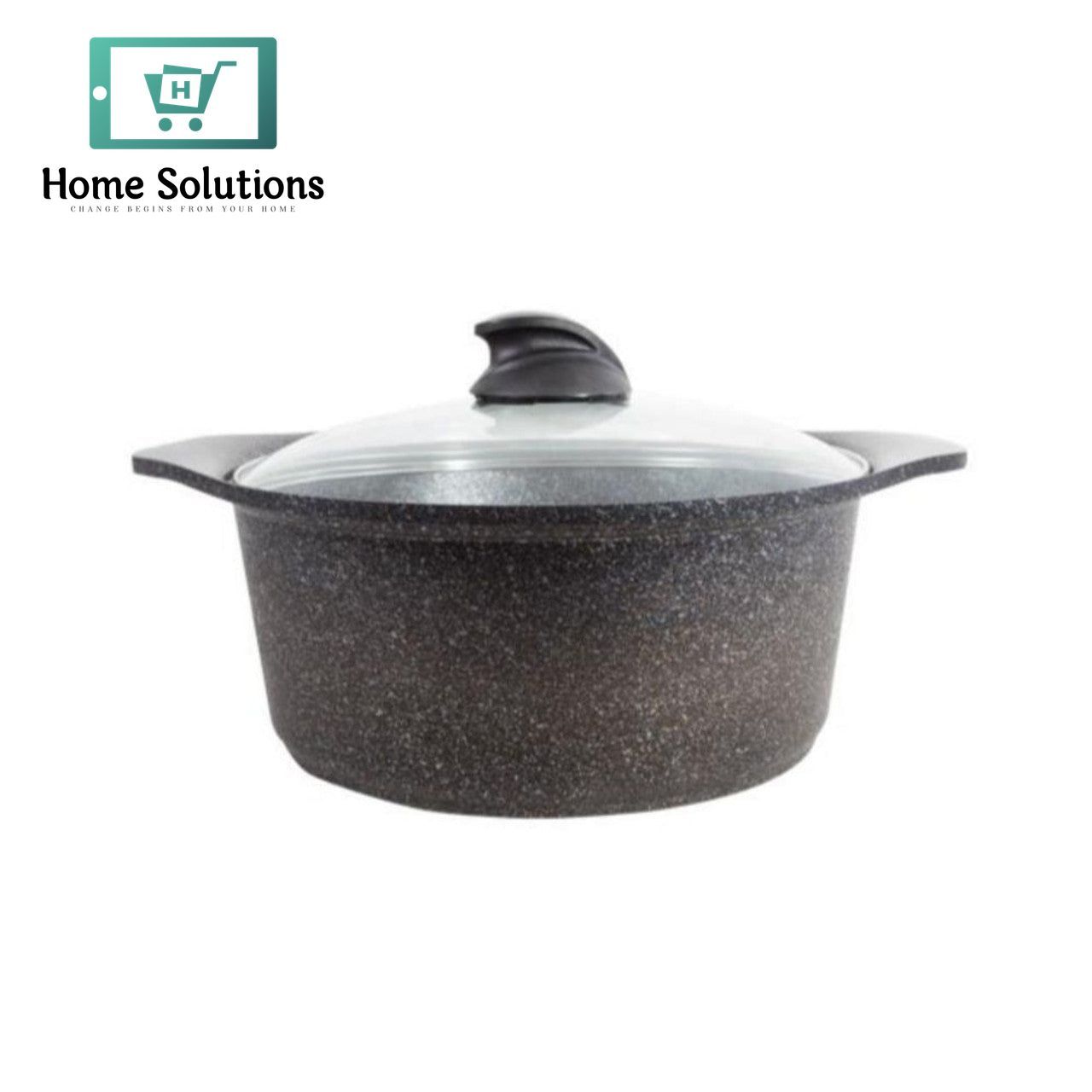 Arshia Nonstick Granite Casserole 28CM With Glass Lid