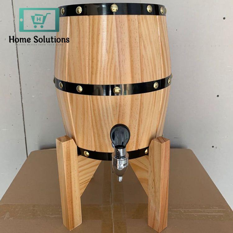 Heritage Old School Wood Barrel Style Stainless Steel Dispenser - 03 Liters