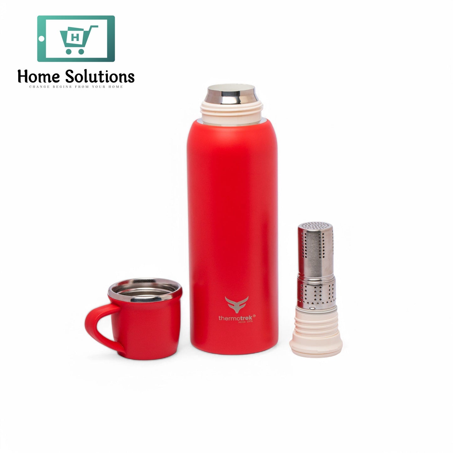 Stainless Steel Insulated Water Bottle with Screw-On Cap - 27 oz (800ml), Red