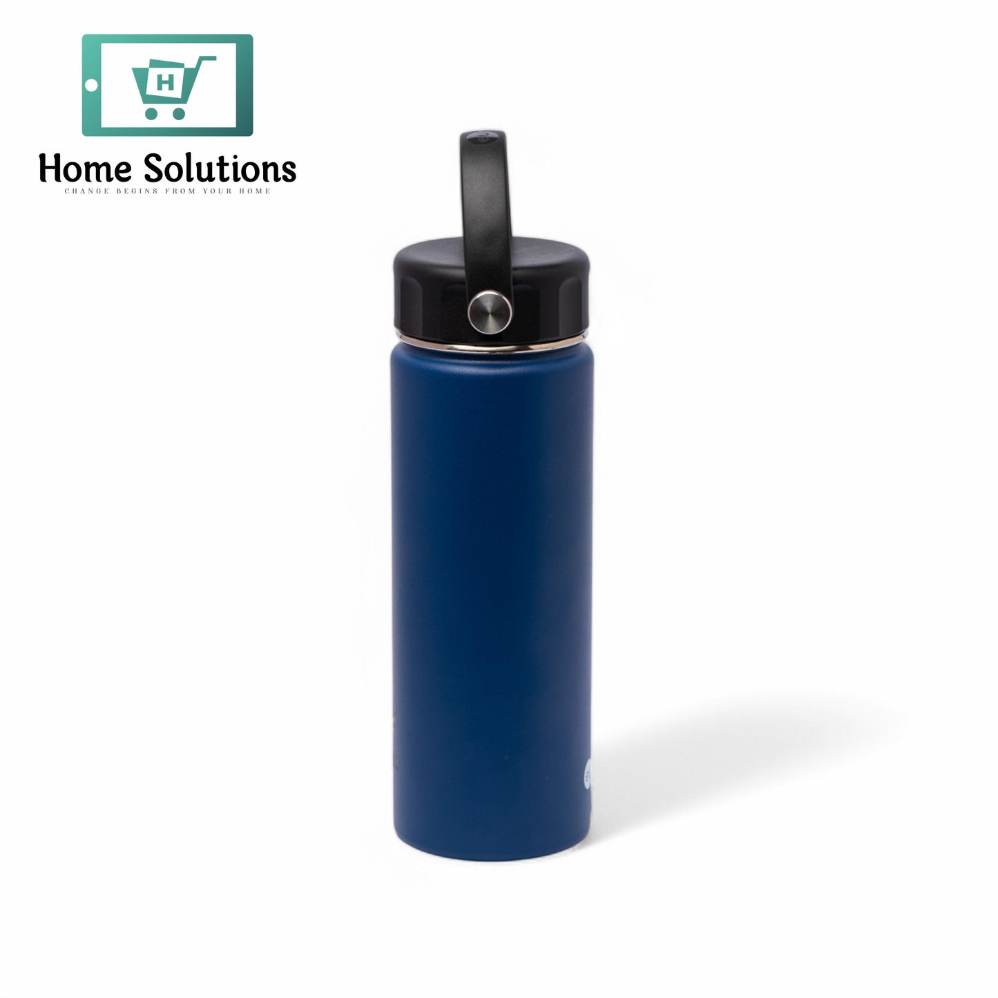 Stainless Steel Insulated Water Bottle with Screw-On Cap - 20 oz (590ml), Navy Blue