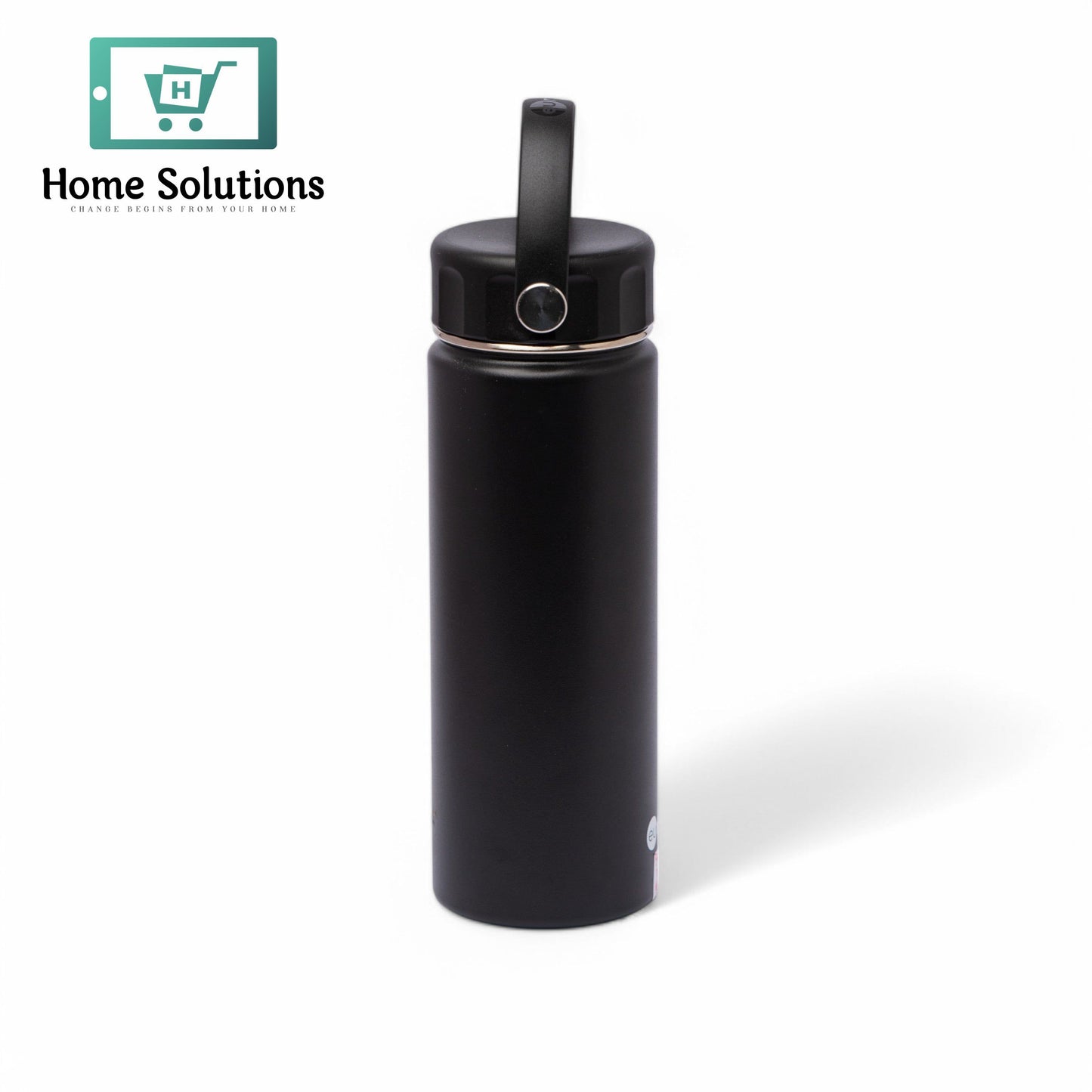 Stainless Steel Insulated Water Bottle with Screw-On Cap - 20 oz (590ml), Black