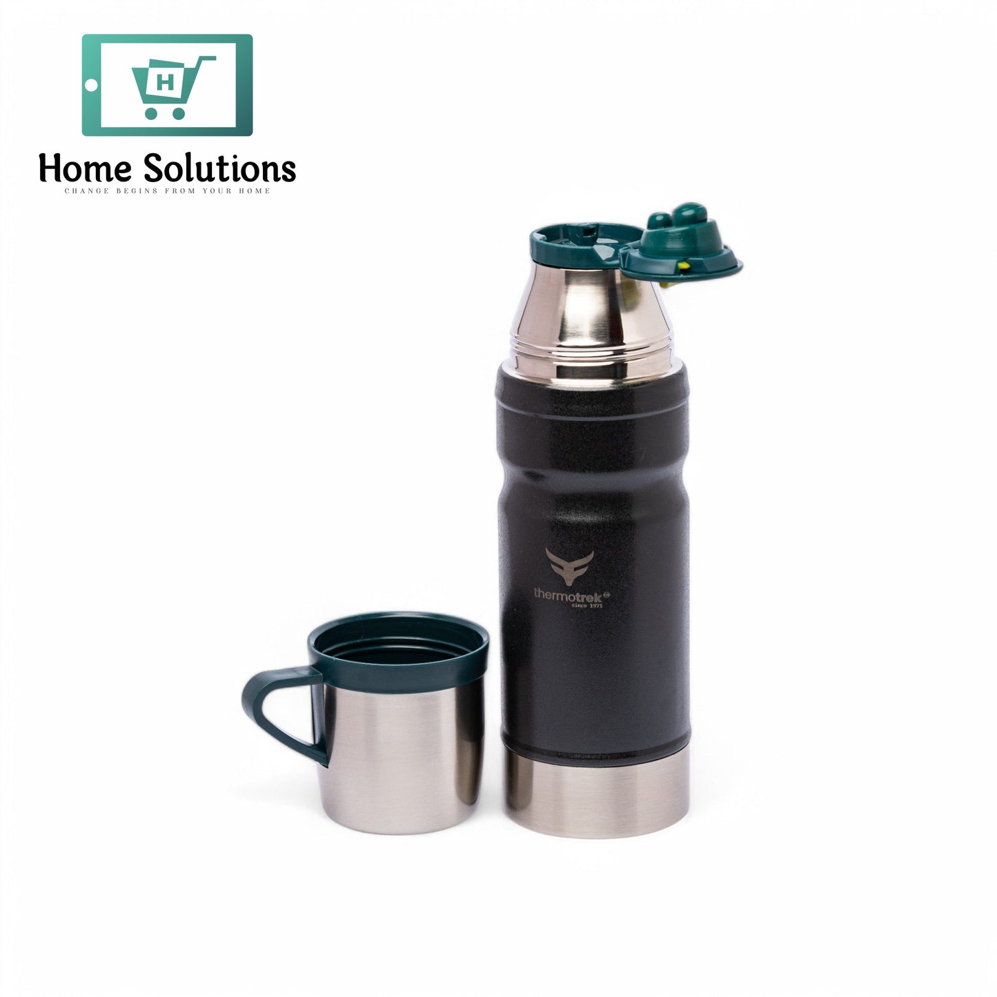 Stainless Steel Insulated Water Bottle with Screw-On Cap - 23 oz (680ml), Black