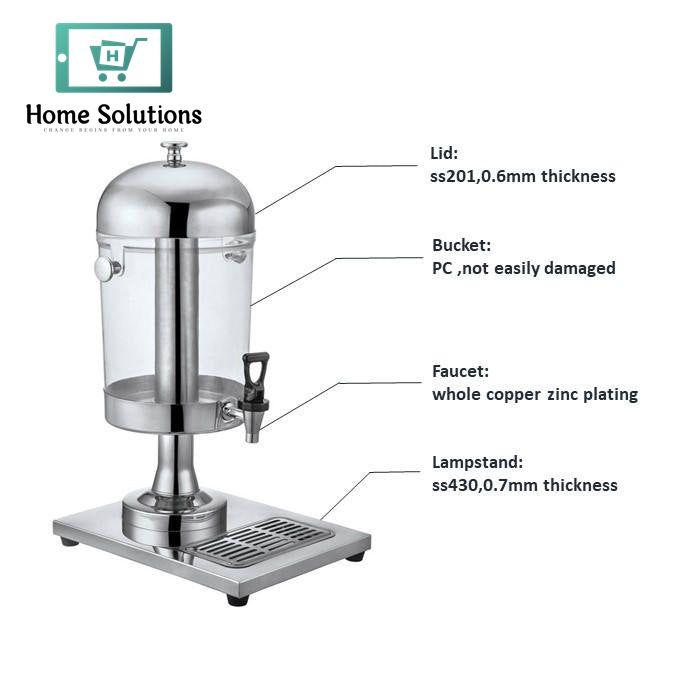 9 Litre Single Juice Dispenser – Acrylic & Stainless Steel Beverage Server