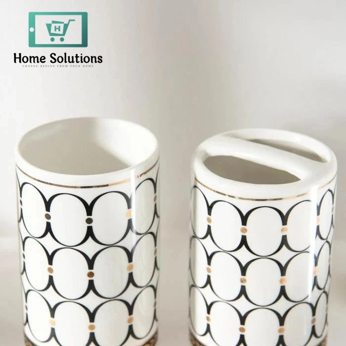 Luxury White Ceramic Bathroom Set 4-Piece Accessories