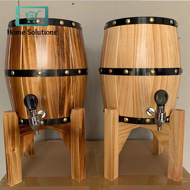 Heritage Old School Wood Barrel Style Stainless Steel Dispenser - 03 Liters