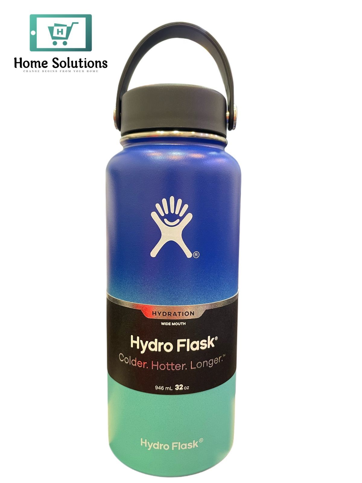 Hydro Flask 32oz Wide Mouth With Flex Straw Cap | Blue & Green