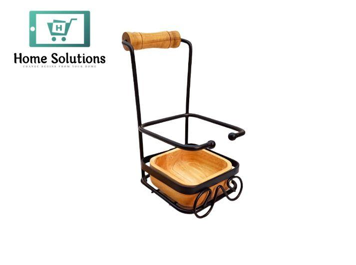 Upright Utensil Holder with Wooden Base – Modern Spoon Rest for Kitchen Decor