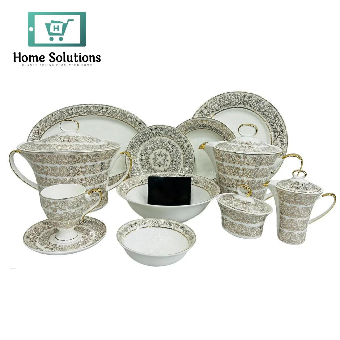 Super Bone China Dinner Set 61-Piece – Elegant Tableware for 8 Persons