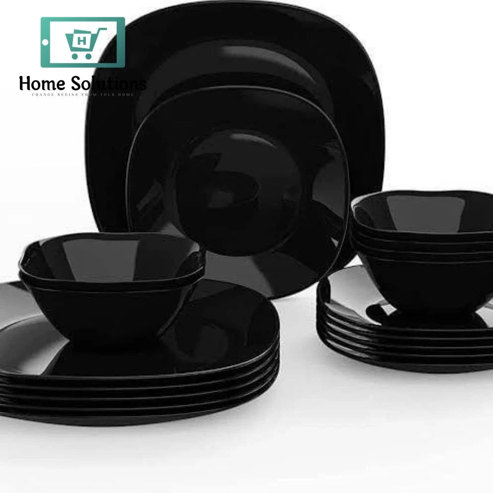 Plate Set 18-Piece – Complete Dinnerware for Everyday & Special Dining (Black)
